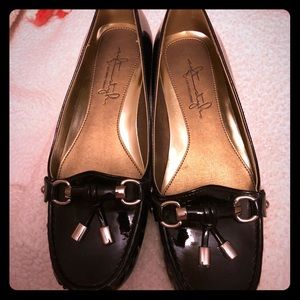 Soft Style flats.  Black patent leather.